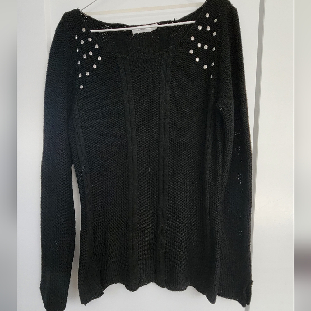 Reitmans Black Ribbed Peplum Hoodie